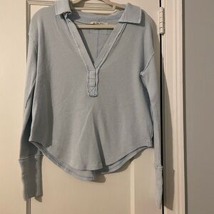 We The Free Light Blue Long Sleeve Top